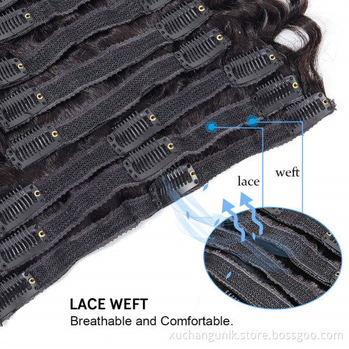 Uniky 8-30 Inch 100% Indian Russia Brazilian Human Remy Hair Top Quality Double Drawn Thick End Full Head Clip In hair extension
